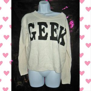 MMXIII White 'GEEK' Sweater - Size Medium