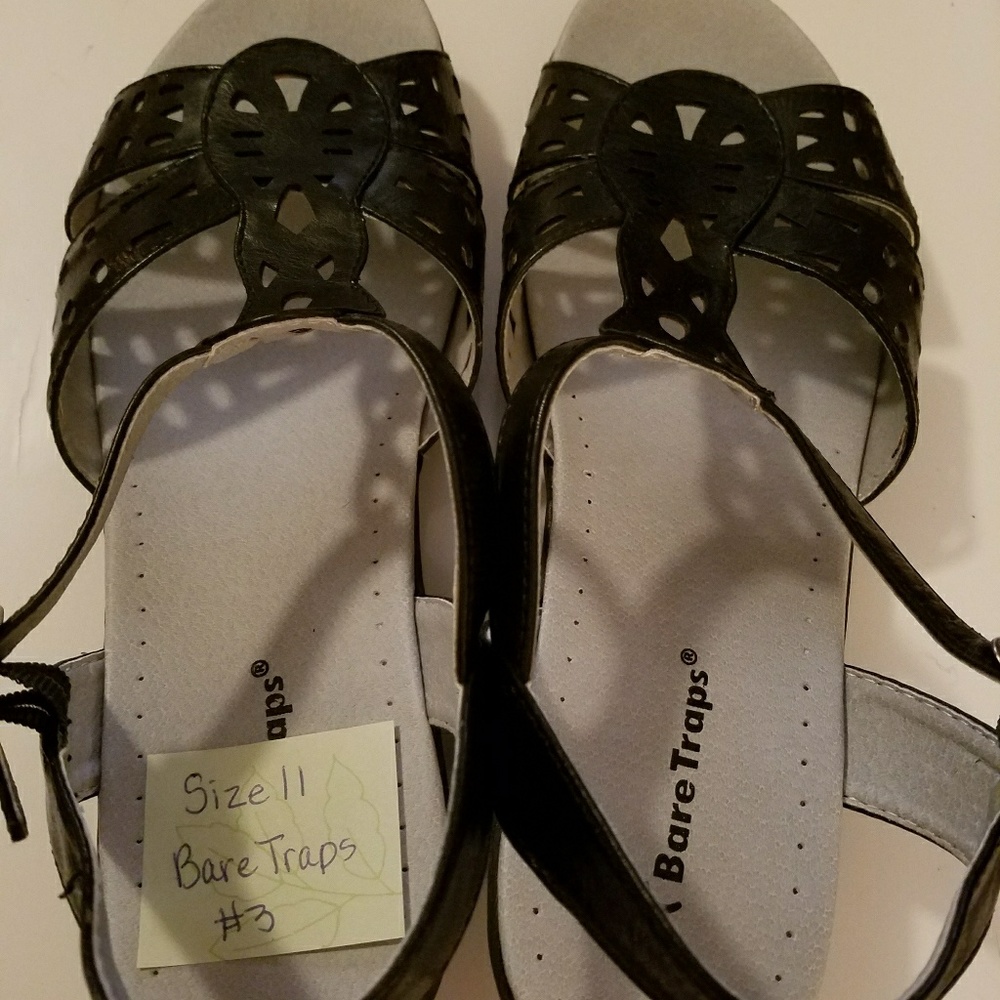 Black Wedge Sandals