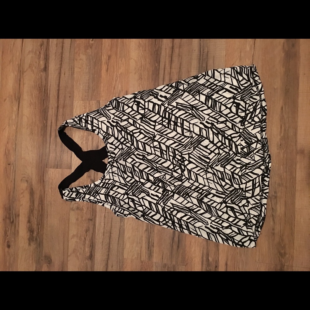 Abstract Print Racerback Sleeveless Tank Blouse