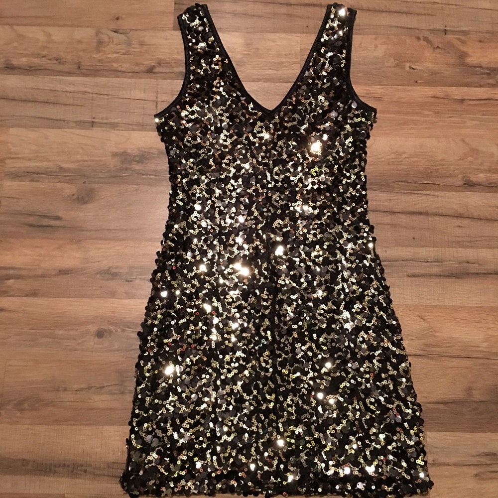 Sleeveless Sequenced Mini Dress