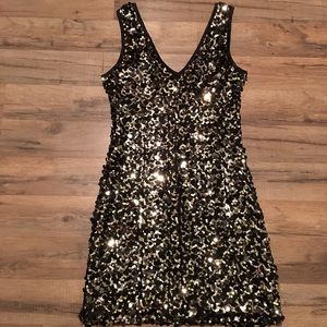 Sleeveless Sequenced Mini Dress