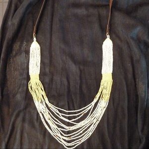 Beautiful leather beaded necklace
