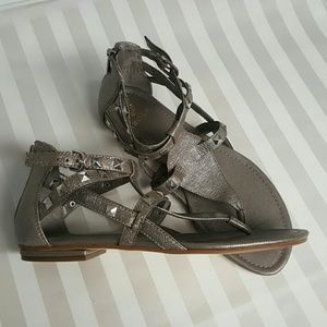 New Isola leather metallic strappy sandals