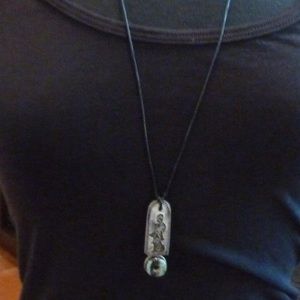 Leather Turquoise Adjustable Rope Necklace