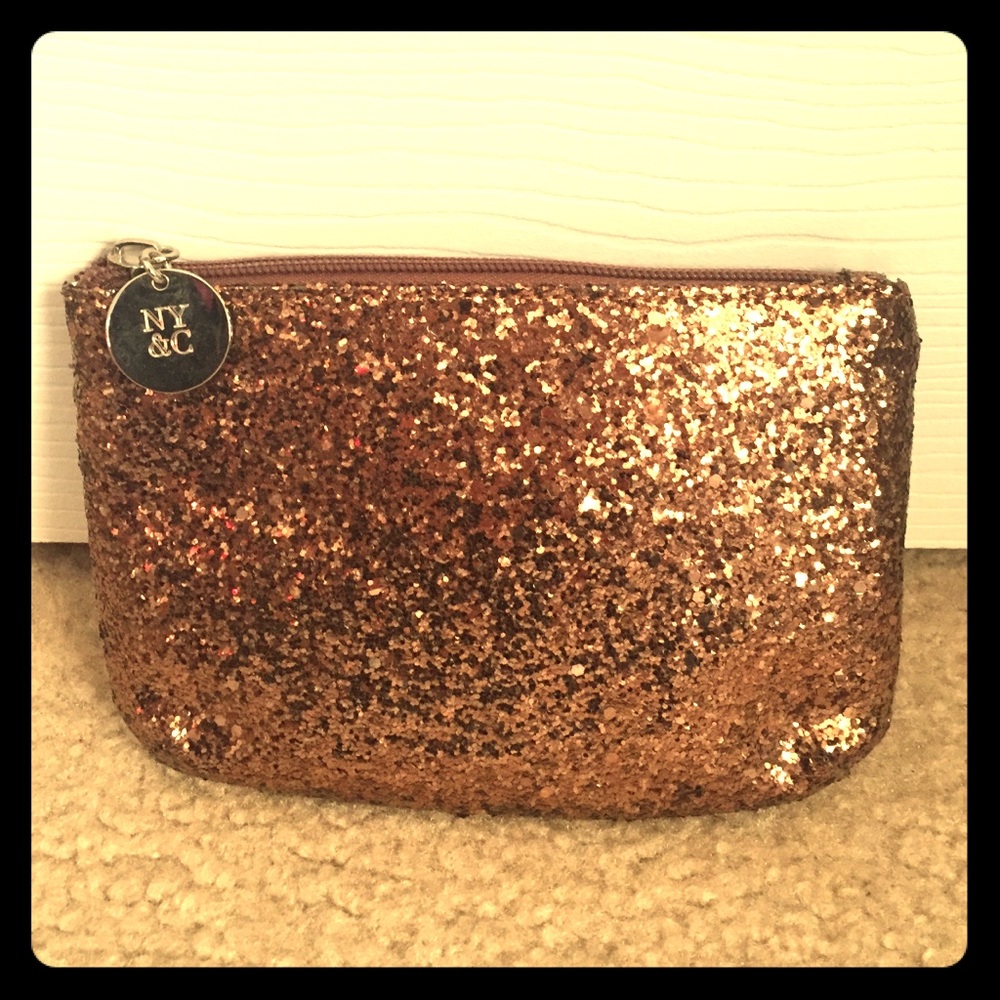 Bedazzled Bronze/Gold clutch or makeup bag