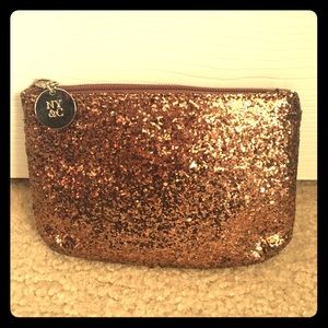 Bedazzled Bronze/Gold clutch or makeup bag