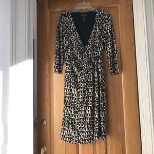 Faux wrap dress leather close size 8.