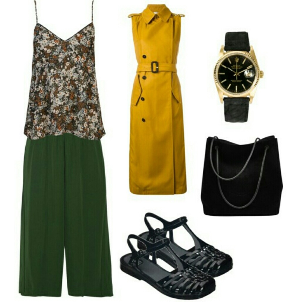 BCBGMaxAzria Hunter Green Wide-leg Pants