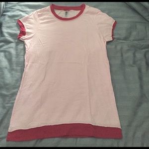 Light pink tee with dark pink accent