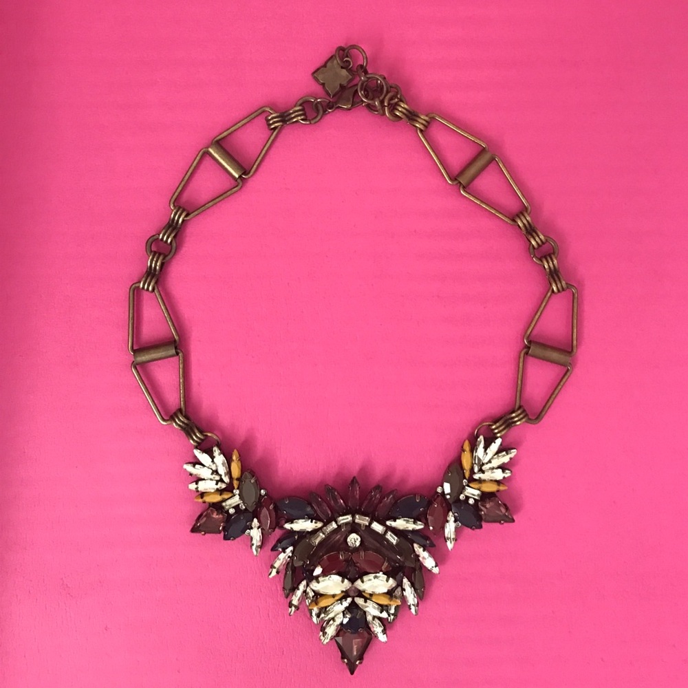 BCBGMAXAZRIA Antique Gold Statement Necklace