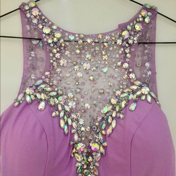 Lilac open back prom dress - Picture 2 of 4