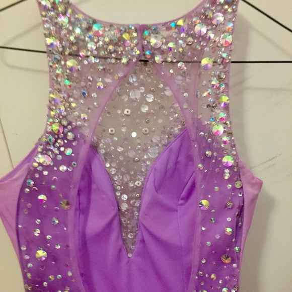 Lilac open back prom dress - Picture 3 of 4