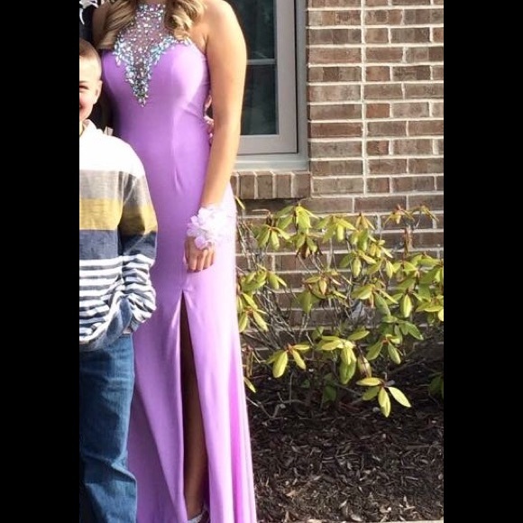 Lilac open back prom dress - Picture 4 of 4
