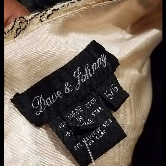 Dave and Johnny Cream with Jewels Vine print Gown - Picture 7 of 7