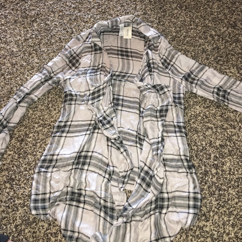 Flannel cardigan!