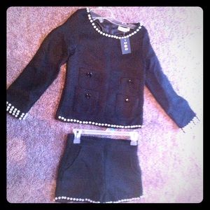 Cute two piece shorts and matching top set.