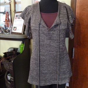 Sparkly gray Sweater Blouse