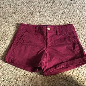 American Eagle Burgandy Shorts