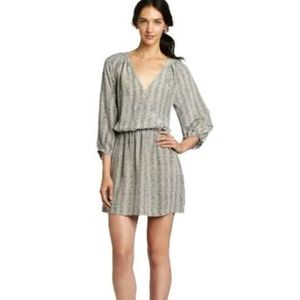 Joie Molly long sleeve silk blouson dress L grey