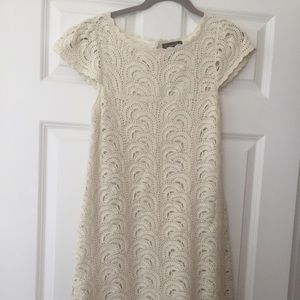 INC beautiful dress cream w/ gold overlay