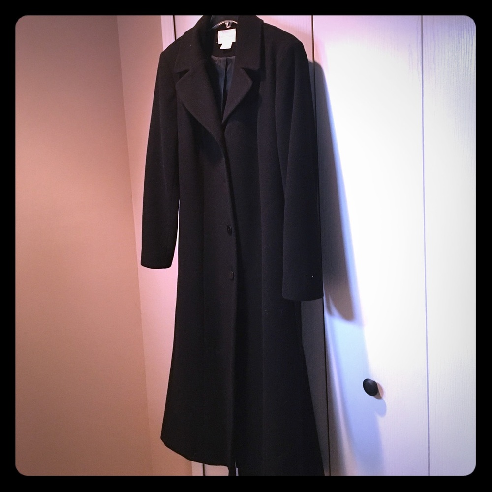 Black Wool/Cashmere Blend Trenchcoat