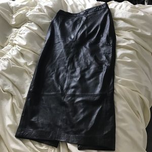 Black Faux leather skirt