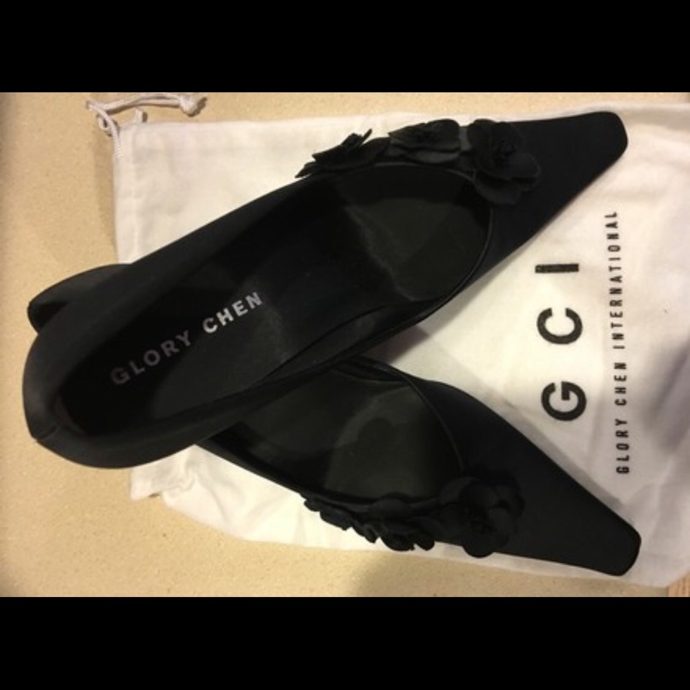 Glory Chen. Oralia Black Pumps Size 8N