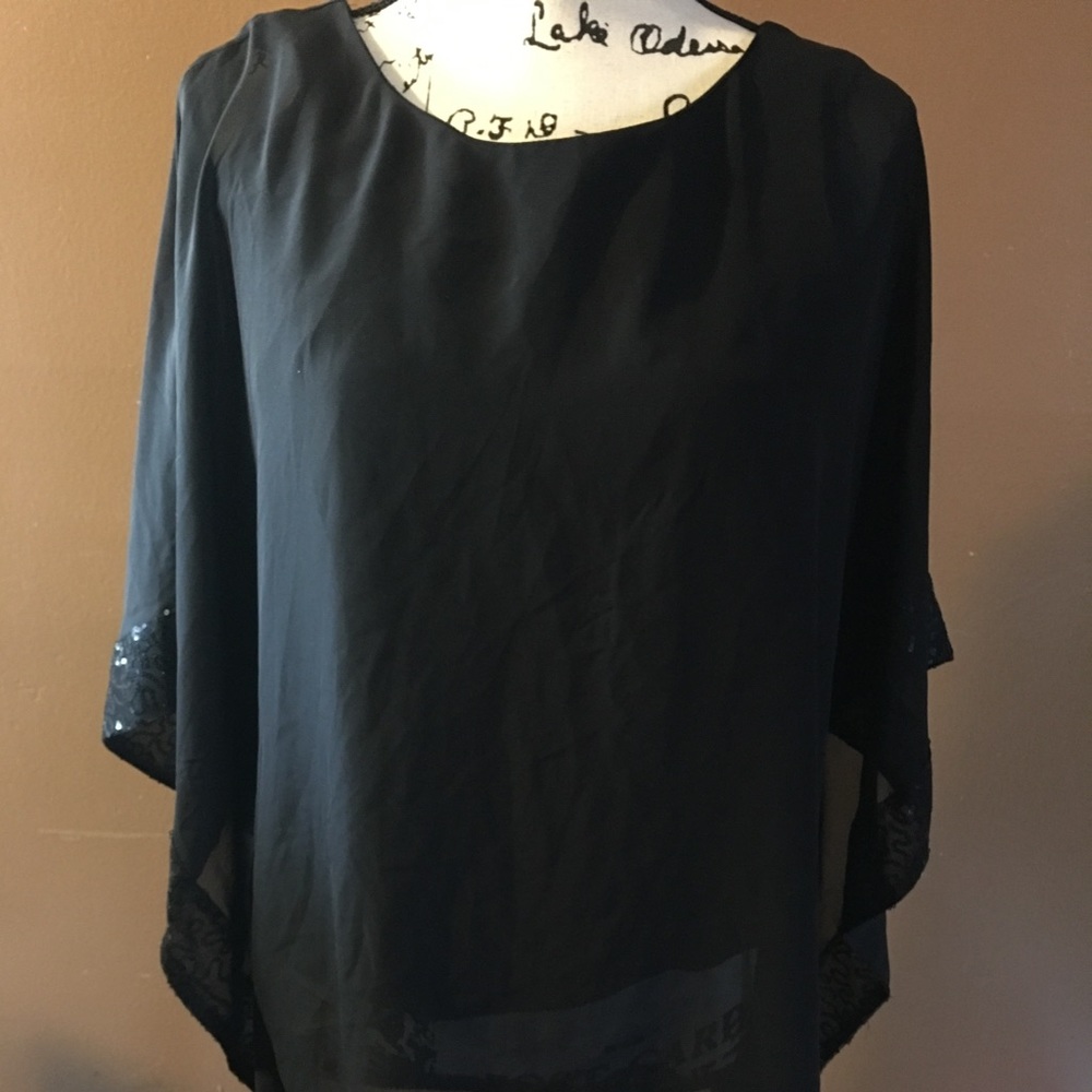 J.R. NITED BLACK SEQUENCE TUNIC TOP BLOUSE