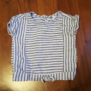 Old navy girl's size 4T blue white stripe shirt