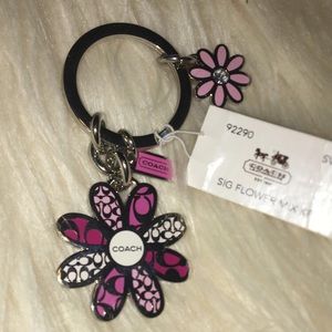 Coach flower keychain