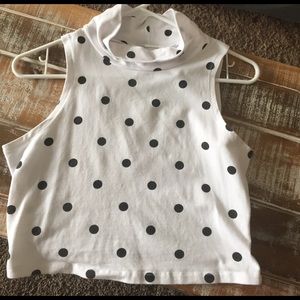 Polka dot crop top tank