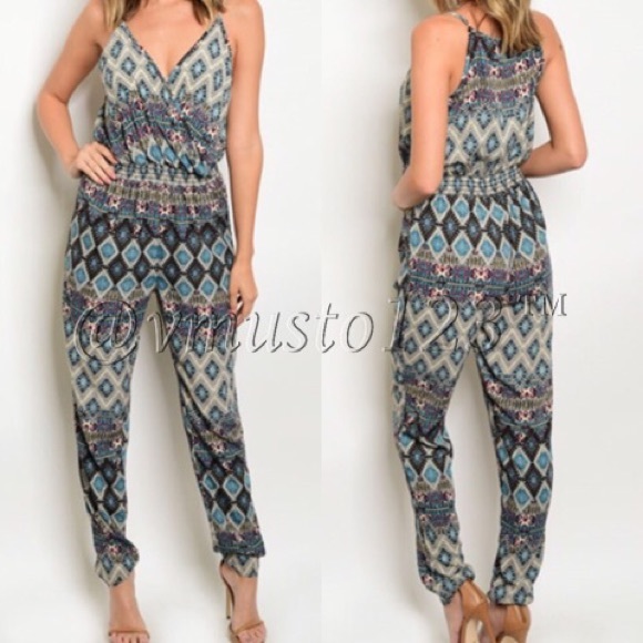 ‼️LAST 1 SZ S- Jogger style teal jumpsuit - Picture 2 of 2