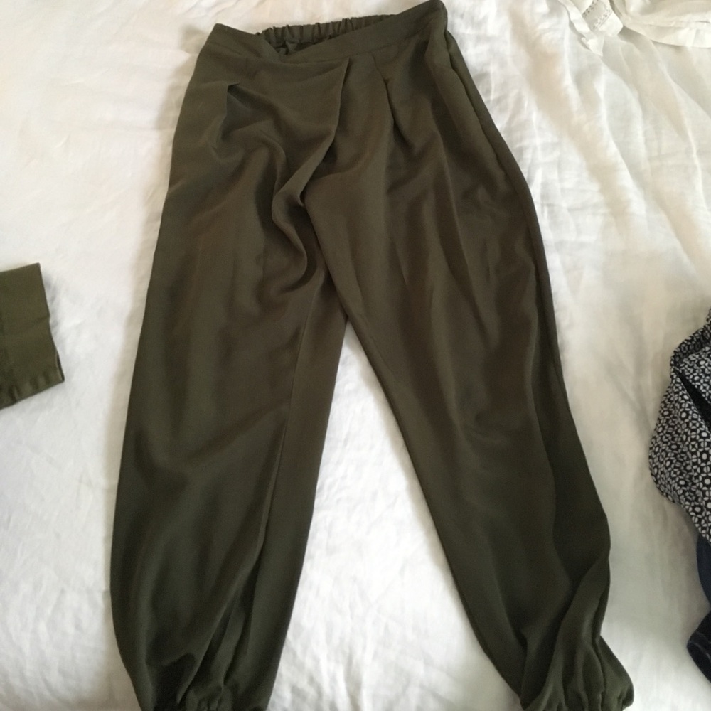 Army green joggers from Topshop