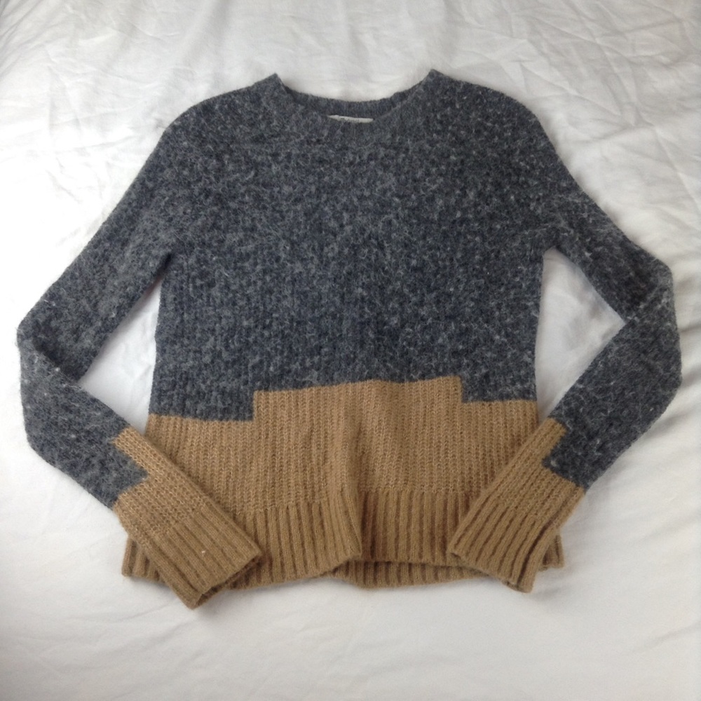 Made well Color Block Knit Sweater Alpaca Wool