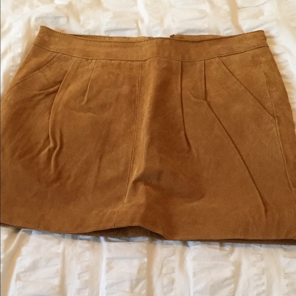 Suede mini skirt