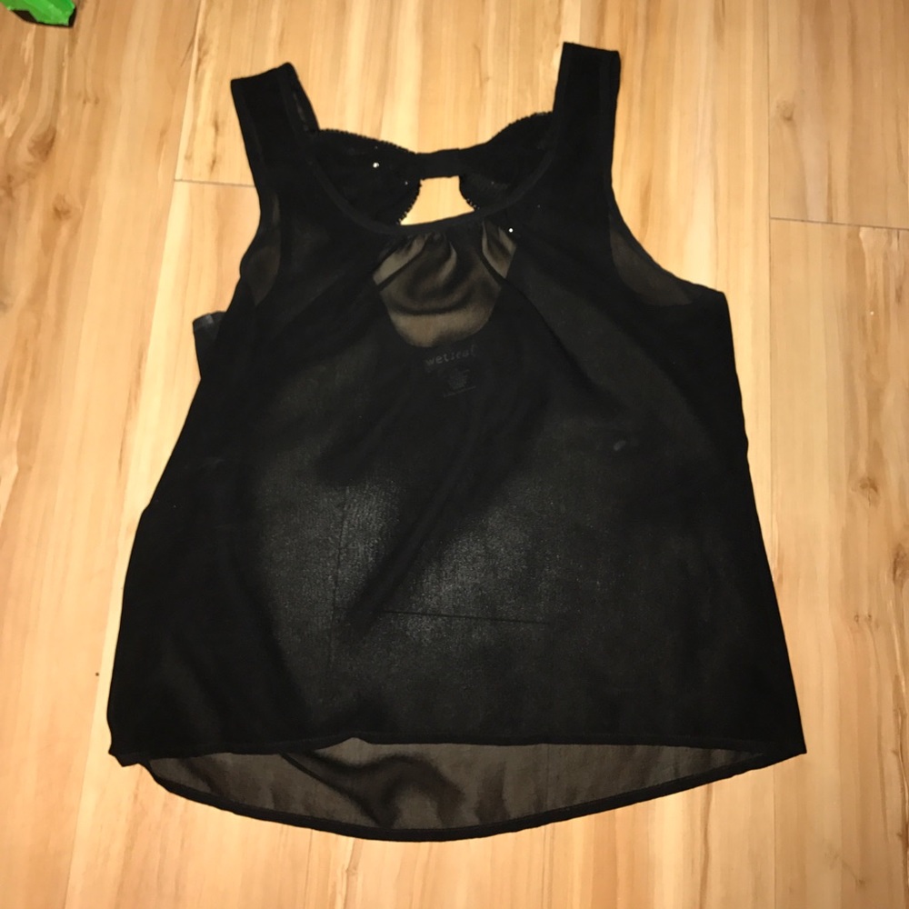 Black Sheer Bow Tank