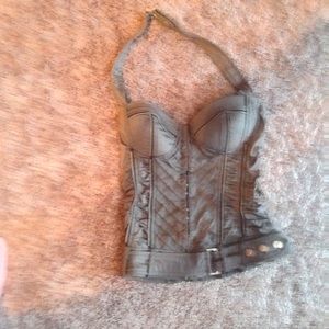 Silver gray halter top.