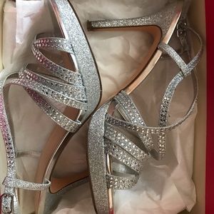 Silver prom shoes