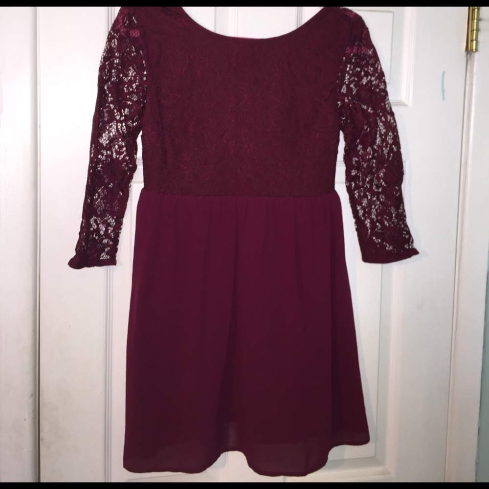 Burgundy Lace Dress
