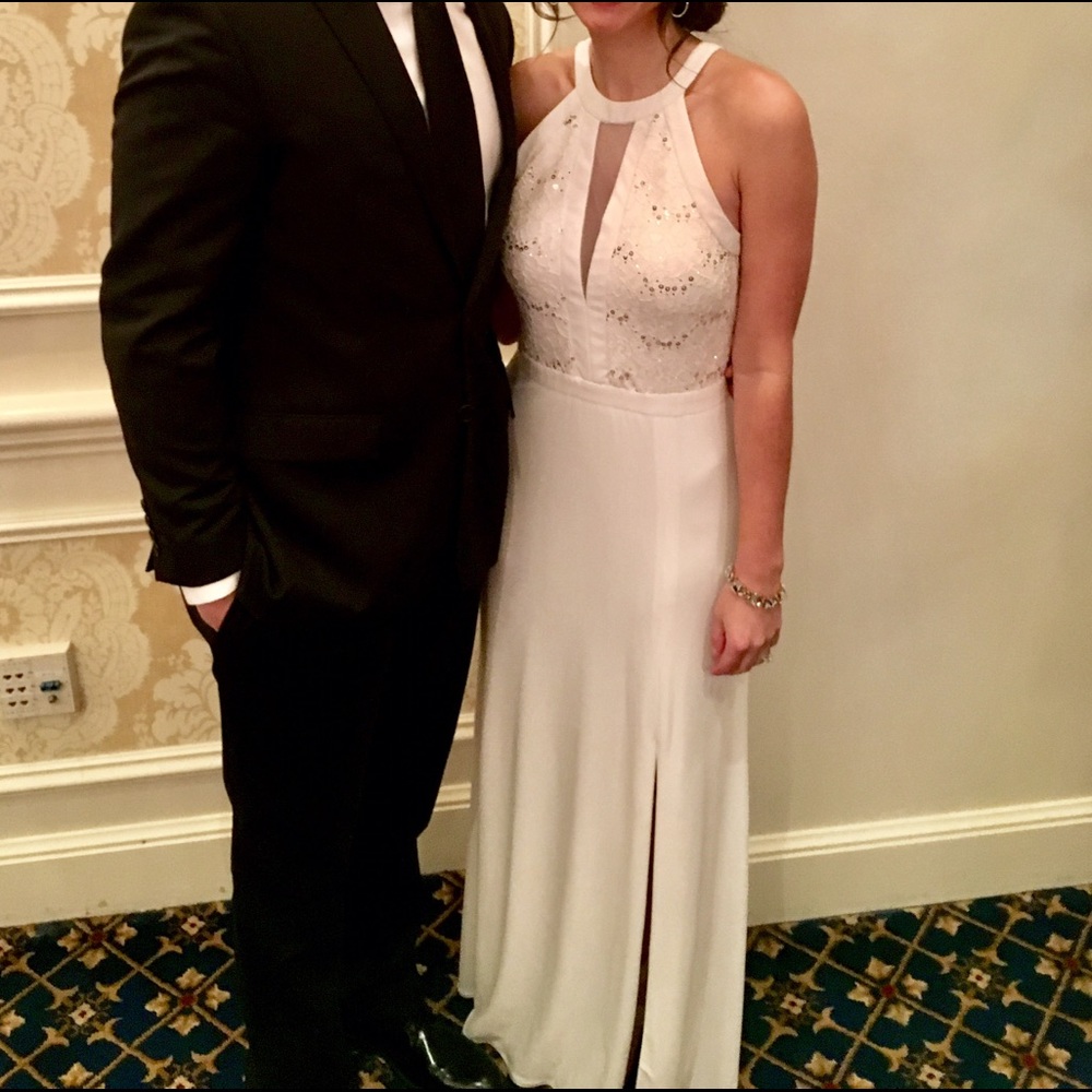 White Long Formal Prom Dress