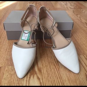 Franco Sarto crisp white spring flats!