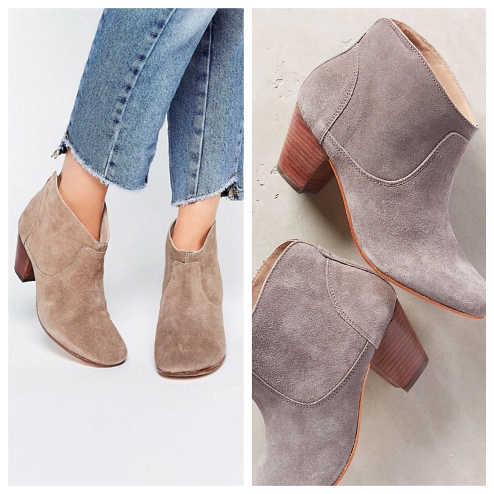 Hudson Beige Suede Booties