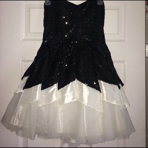 Cute black sequined dress with tulle underskirt!