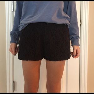 Black lace shorts