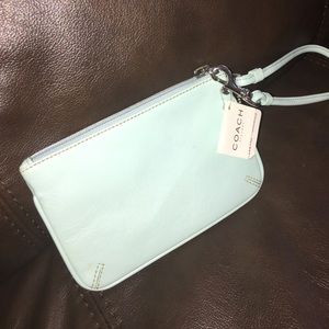 Coach baby blue leather wristlets!!!