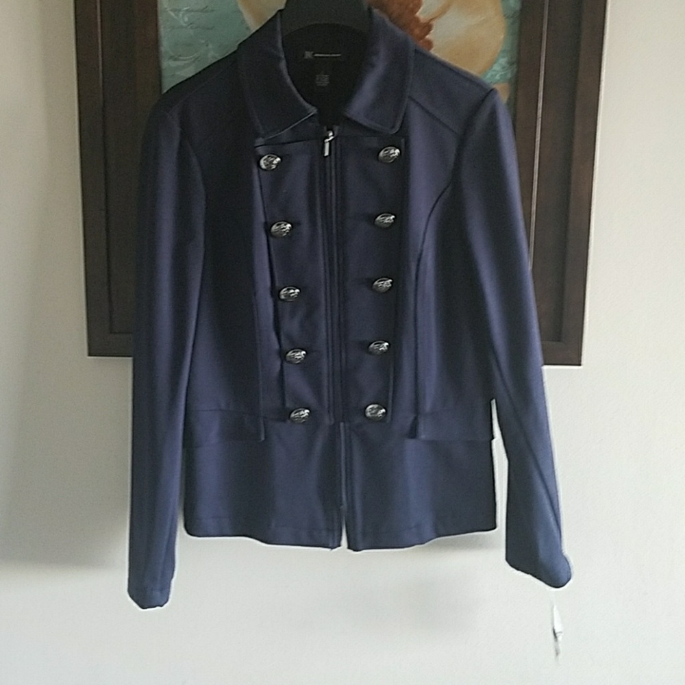 INC Military Zip Blazer