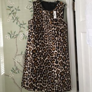 Leopard silk shift dress