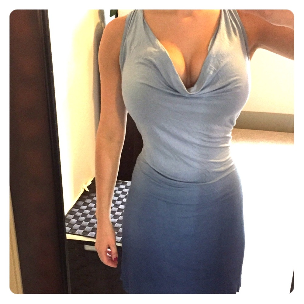 Blue ombré racerback Jersey dress