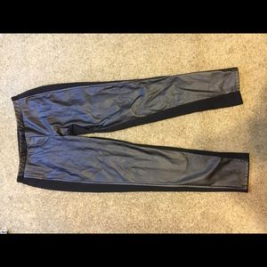 Vegan leather panel pants - medium
