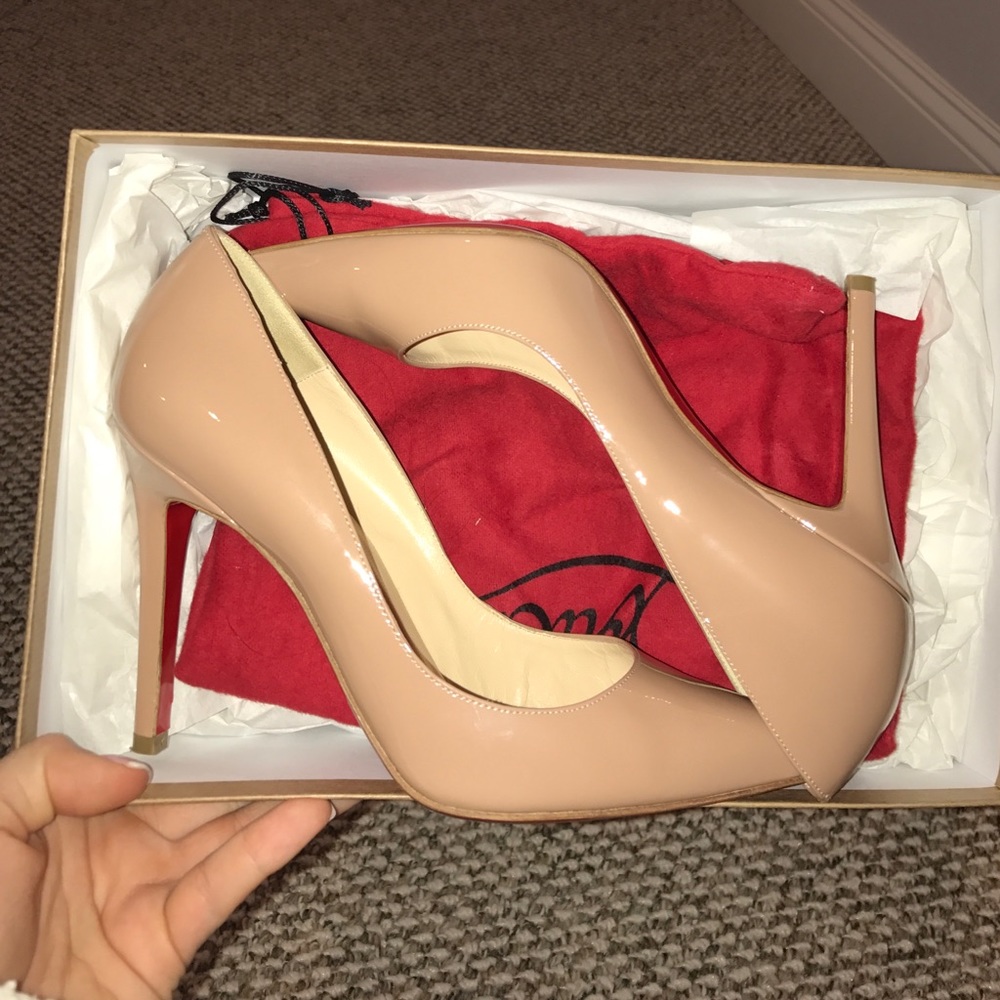 CHRISTIAN LOUBOUTIN PIGALLE 100MM PATENT NUDE SZ36